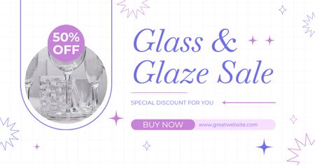Special Discounts For Glass Drinkware Now Facebook AD Design Template
