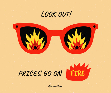 anúncio de venda com óculos engraçados Facebook Modelo de Design