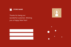 New Year Holiday Greeting with Illustration of Cute Decorations