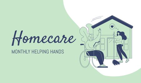 Ontwerpsjabloon van Business card van House Care for Seniors Offer