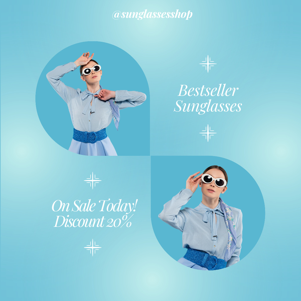 Platilla de diseño Sale Announcement New Collection Sunglasses At Reduced Price Instagram