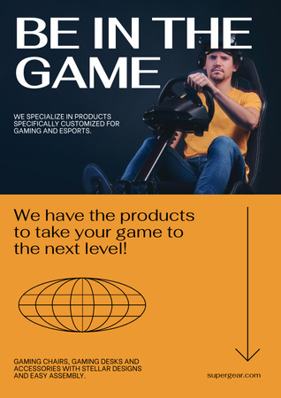 Platilla de diseño Gaming Gear Ad with Player Poster