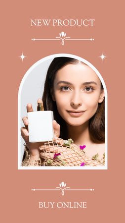 Ontwerpsjabloon van Instagram Story van Nieuwe advertentie voor cosmetische producten