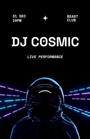 Excellent Party Announcement With DJ Live Performance Flyer 5.5x8.5in tervezősablon