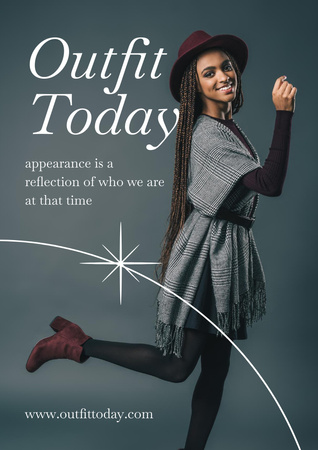 Stylish Young Woman Poster A3 Design Template