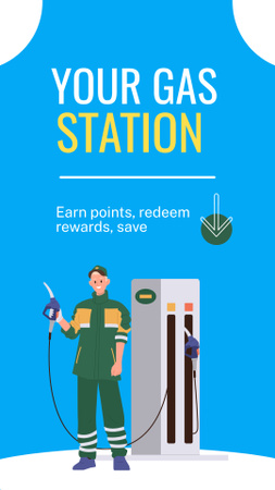 Offering Gas Station Services with Friendly Staff Instagram Story Design Template