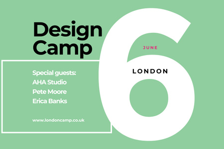 Design Camp in London Poster 24x36in Horizontal Design Template