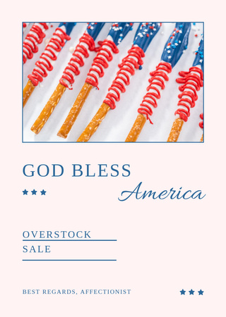 USA Independence Day Sale Announcement Postcard A6 Vertical Design Template