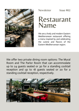 Designvorlage Restaurant News and Updates für Newsletter