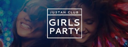 Girls Party Announcement with Women in Nightclub Facebook cover Design Template