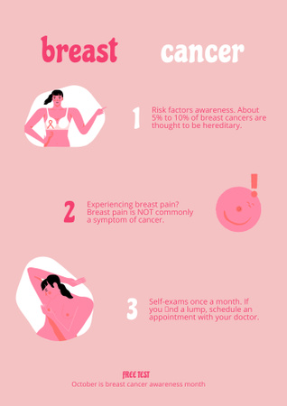Breast Cancer Awareness with Woman Poster B2 tervezősablon
