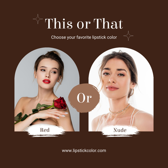 This Or That Lipstick Color Instagram Design Template