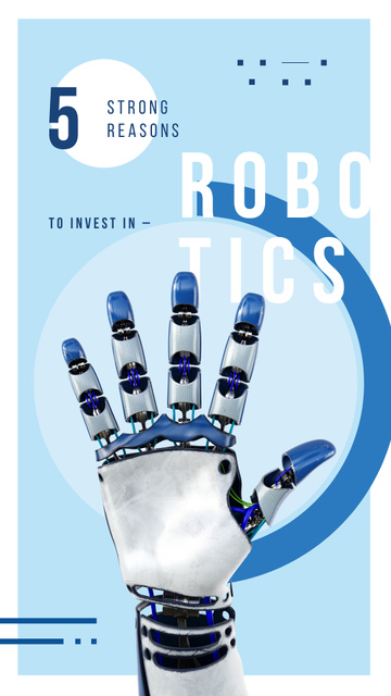 Szablon projektu Android Robot hand Instagram Story
