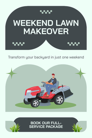 Lawn Makeover with Modern Mowers Pinterest Design Template