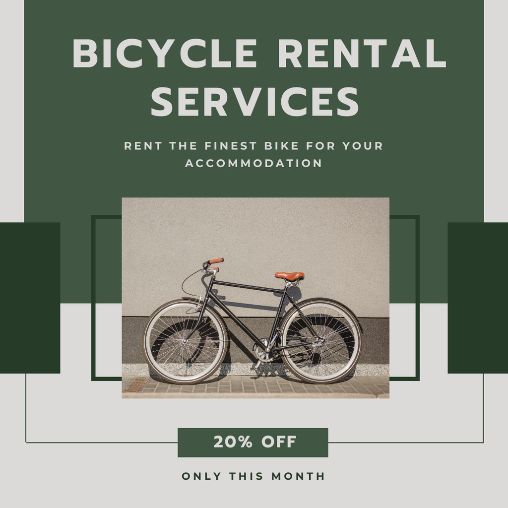 Bicycle Rental Business Ad Instagram tervezősablon