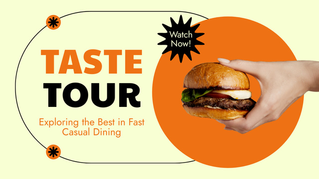 Offer of Burger Tasting at Fast Casual Restaurant Youtube Thumbnail Design Template