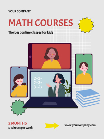 Math Courses Ad Poster US Πρότυπο σχεδίασης