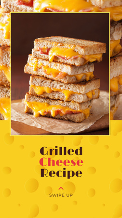 Grilled Cheese Ad on Yellow Instagram Story Design Template
