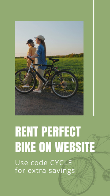 Designvorlage Perfect Bike Rental Service With Promo Code für Instagram Video Story