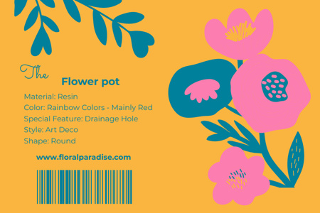 Parlak Çiçekler Ve Buketler Teklifi Label Tasarım Şablonu
