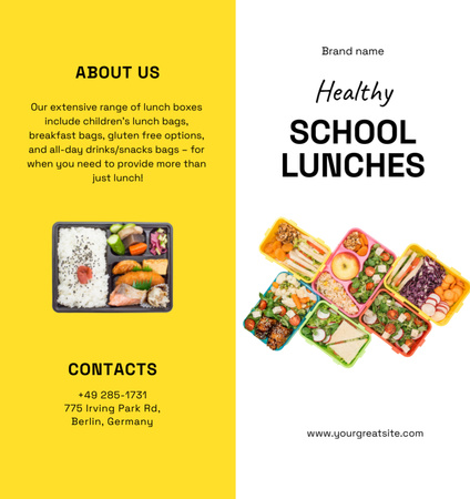 Iskolai ebédek hirdetése Brochure Din Large Bi-fold tervezősablon