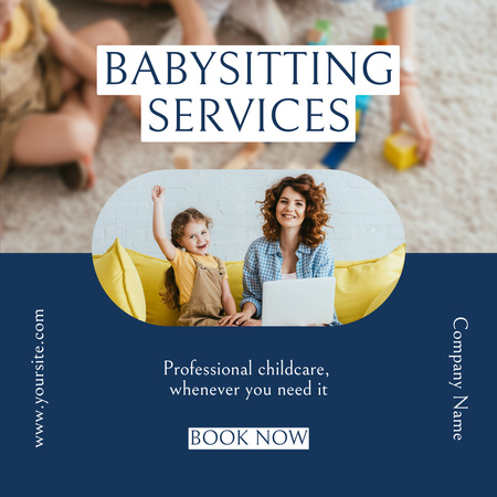 Expert Babysitters Ready to Care for Your Child Instagram Design Template