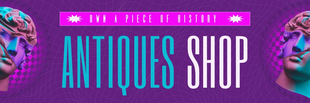 Szablon projektu Antiques Shop With Historical Artworks Offer Twitter