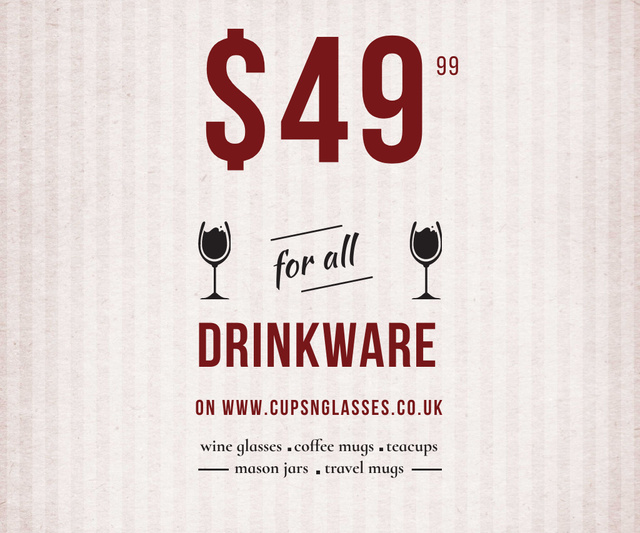 Best Price Offer for All Drinks Large Rectangle Design Template