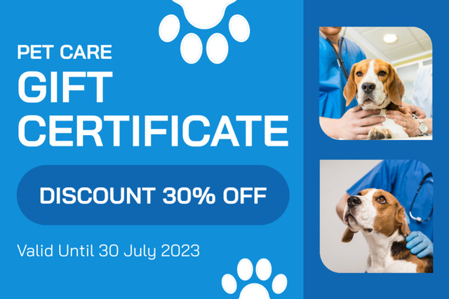 Pets Medical Checkup Gift Certificateデザインテンプレート