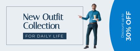 módní reklama se stylovým mužem Facebook cover Šablona návrhu