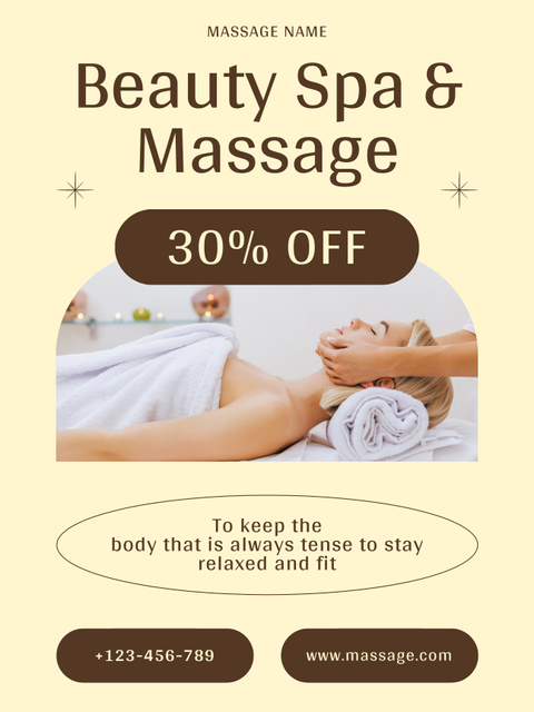 Massage Services Discount Offer for Women Poster US Πρότυπο σχεδίασης