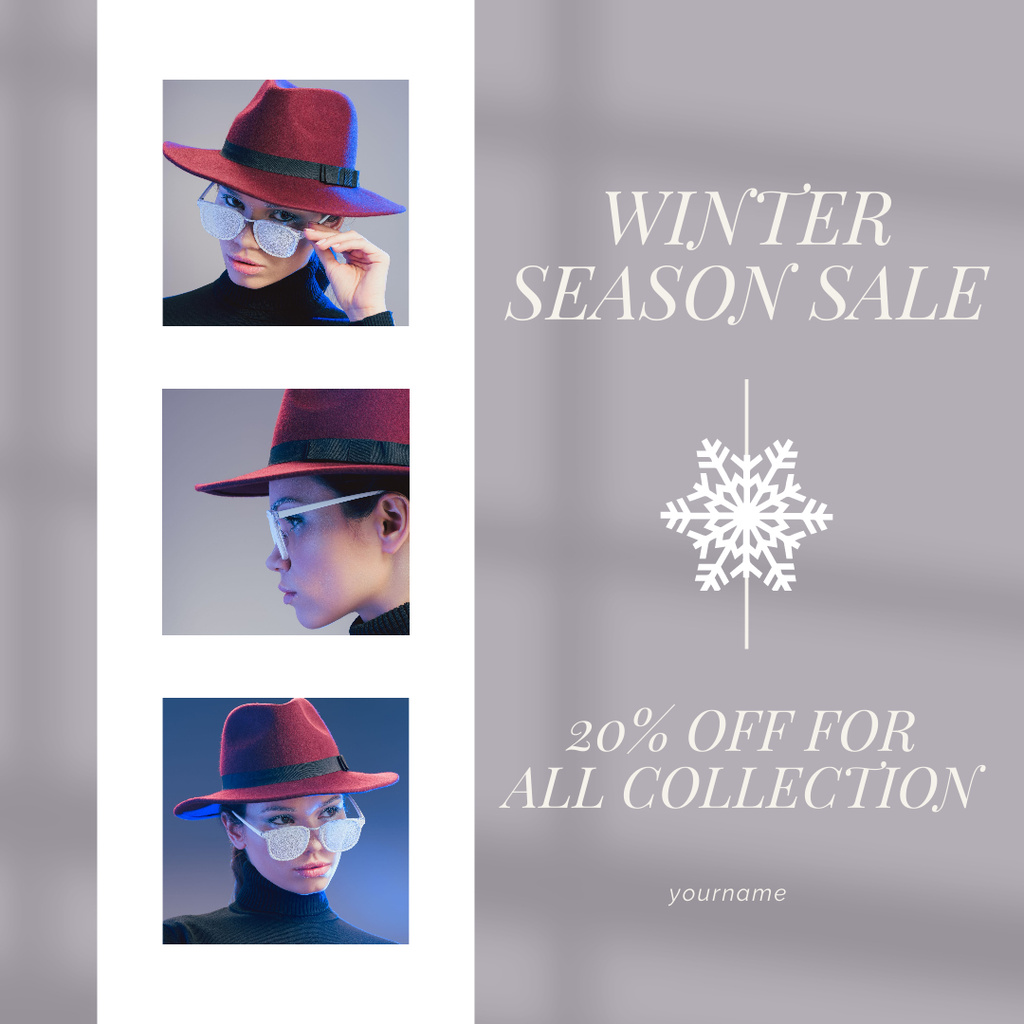 Seasonal Winter Sale Offer Collage Instagram Modelo de Design