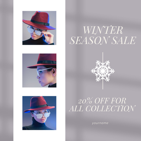 Modèle de visuel Collage de l'offre saisonnière des soldes d'hiver - Instagram