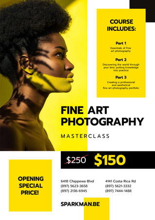 Photography Masterclass Promotion Woman with Creative Makeup Poster Πρότυπο σχεδίασης