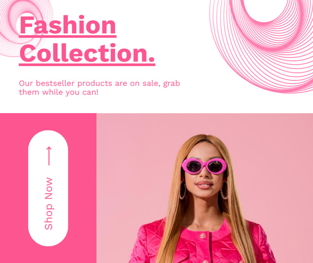 Trendy Pink Fashion Collection Facebook Tasarım Şablonu