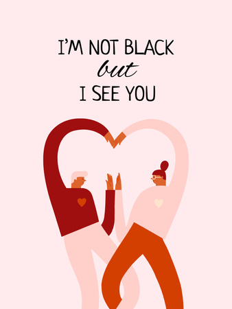 Motivation of Anti-Racism Poster US Design Template