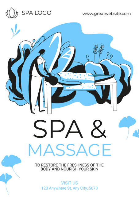 Massage Services Advertisement Poster Design Template