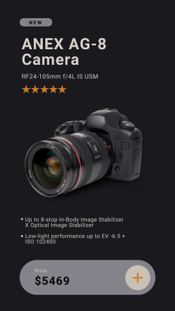 Designvorlage Verkauf von Fotokameras für Instagram Story
