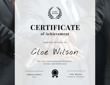 Award for Achievement and Performance Certificate Design Template