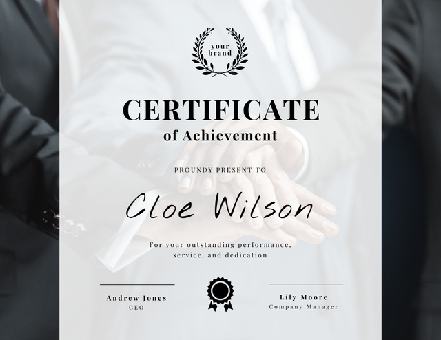 Szablon projektu Award for Achievement and Performance Certificate