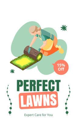 Deluxe Lawn Care Plans With Discount Instagram Story Design Template
