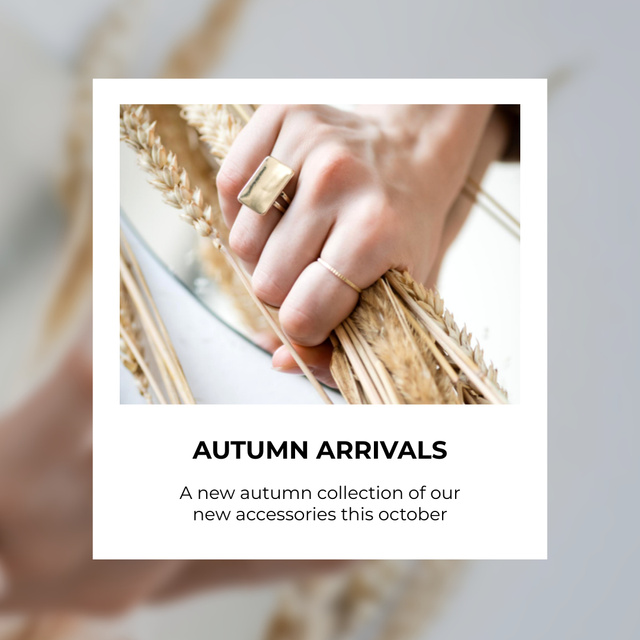 Autumn Collection Sale Announcement With Wheat Instagram Design Template