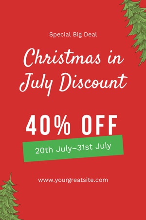 Exciting Christmas in July Sale Ad Flyer 4x6in – шаблон для дизайна