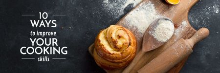 Improving Cooking Skills with freshly baked bun Email header Design Template