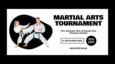 Discount On Registration Martial Arts Tournament FB event cover Design Template