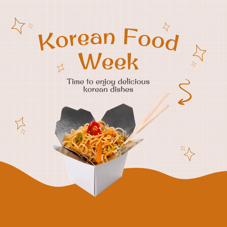 Plantilla de diseño de Anuncio de la Semana de la Comida Coreana Instagram 