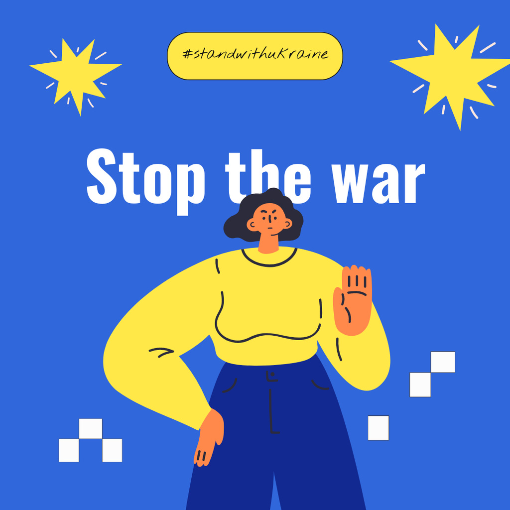 Plantilla de diseño de Illustration Stop the War Instagram 