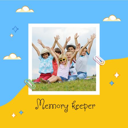 Memories Book with Cute Kids Photo Book Tasarım Şablonu