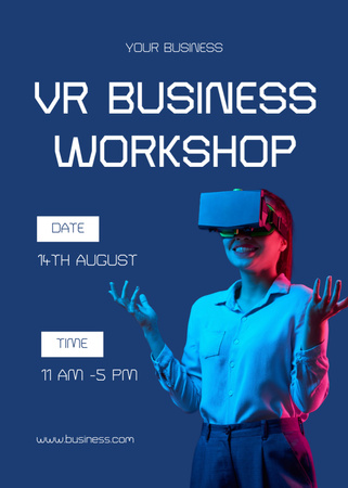 Virtual Business Workshop Announcement Invitation Design Template