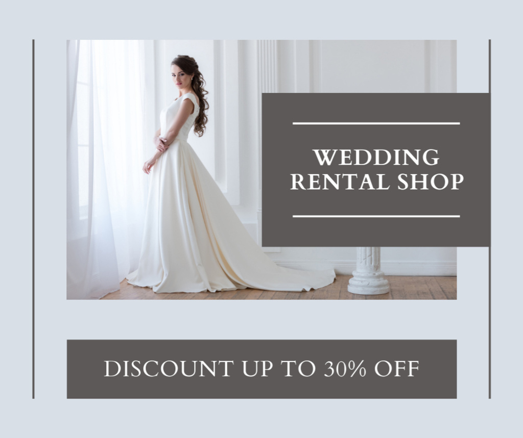 Ontwerpsjabloon van Facebook van Discount on Bridal Gowns Rental